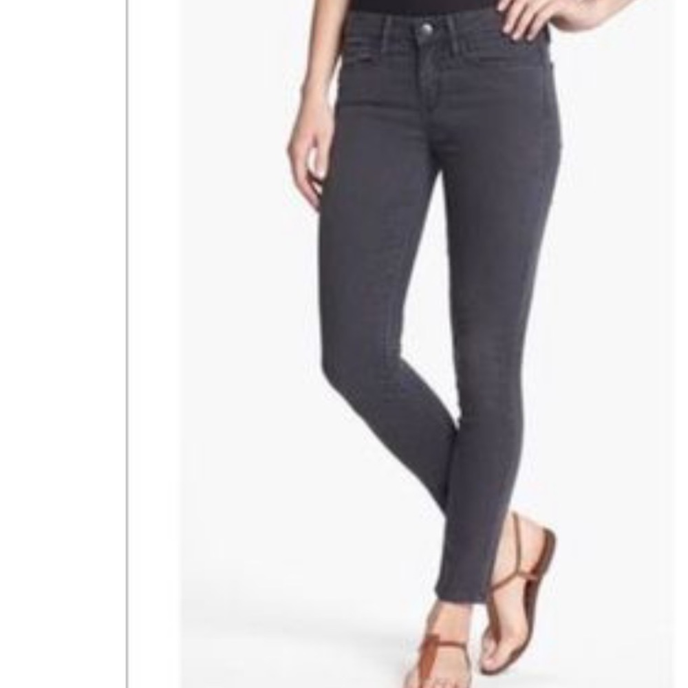 Vince Used Black Grey Skinny Jeans